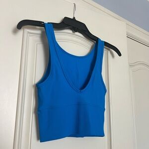 lululemon power pivot ribbed tank, bright blue (size 4)